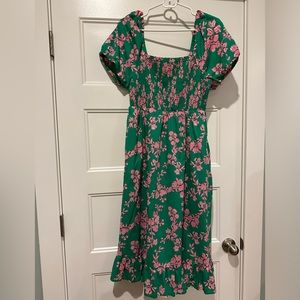 J. Crew smocked puff sleeve dress size petite large